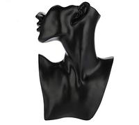YolieraArt Resin Mannequin Bust Jewelry Display Rack, High End Side Profile Model Stand for Necklaces Earrings (Noire)