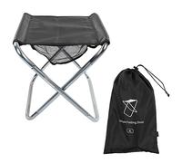 YolieraArt Tabouret pliable surdimensionné et portable en alliage d'aluminium avec poche de rangement, tissu jacquard haute densité pour extérieur, pique-nique, voyage