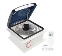YolieraArt Ventilateur de toit de véhicule récréatif 12 V CC de 35,6 cm, 10 vitesses réglables avec télécommande, ventilateur d'échappement de plafond réversible silencieux, couvercle à levage