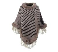 Yolimok Femme Poncho Châle-Poncho Chale Cape Femme Foulard Couverture Chaud pour Automne Hiver,Poncho Cape Femme Col Roule Hiver à Franges Casual Pull Laine en Tricot,Pull Cape PullHaut en Maille