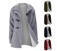 Yolimok Manteau Femme de Marque mi-longue à capuche Manteau épaississant Manteau Femme Slim Duffle coat, Veste En Laine Femme Revers Trench Coupe-Vent Manteau Long Parka Blouson Élégant
