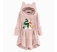 Yolimok Sweat Polaire Oreille Longue Chat Haut Sweats à Capuche Poches Sur Les Manches Sweat à Capuche Mignon Avec Bouton Femmes Imprimé Pull Chemisier Pour Femmes Pull Pilou Pilou Homme