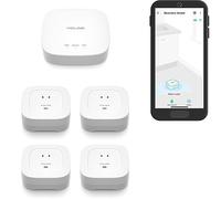 YoLink Kit de démarrage Smart Home : capteur de Fuite d'eau et de hub 4 avec Alarme sonore de 105 DB, Pack de 4, SMS/SMS, Notifications e-Mail et Push, Alerte de Gel, Lora jusqu'à 1/4 Mile d'air