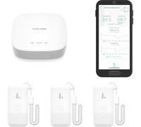 YoLink Lot de 3 thermomètres hygromètres intelligents sans fil, large plage de températures pour congélateur, réfrigérateur, serre, cage pour animaux de compagnie, alertes d'application, e-mail