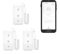 YoLink Lot de 3 thermomètres intelligents sans fil, large plage de températures pour congélateur, réfrigérateur, serre, cage pour animaux de compagnie, application, e-mail, alertes SMS/SMS, jusqu'à 5