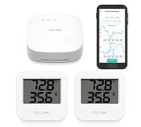 YoLink SpeakerHub et deux capteurs de température/humidité Smart Home Kit de démarrage - Hub audio joue les tonalités/sons, messages parlés, compatible avec IFTTT, WiFi requis