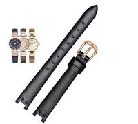 YOLIONU Bracelet en cuir pour montre Anne Klein AK1950/9442/9918/9168 Notch, élégant, petit cadran, style rétro(Black-rose gold)