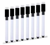 Yolistar Feutre Tableau Blanc Effacable 8 Pièces Marqueur,avec Embout Effaceur Magnétique,Feutre de Tableau Blanc à Pointe Fine,Marqueur Tableau Blanc Effacable pour Maison Bureau ou L'école（Noir）