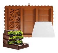 Yolistar Moule Tablette Chocolat,Moule Tablette Chocolat Dubai,Silicone de qualité alimentaire,Moule silicone chocolat+1 Grattoir,Moule Silicone Tablette de Chocolat de collations à la maison