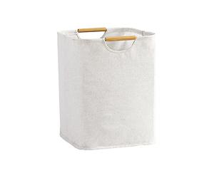 Yolistar Panier à Linge, Panier a Linge Beige 30×30×40 cm, Panier à Linge Sale Pliable, Panier a Linge de Bain avec Poignée, pour Chambre à Coucher, Salle De Bain, Dortoir, Buanderi