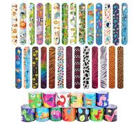 Yolistar Slap Bracelet 40 pcs, Motifs/Animaux Forestiers/Animaux Marins/Dinosaures Slap Bandes, Faveurs pour la Fête, Cadeaux Anniversaire, Cadeau Jouet pour Garçons Filles, Modèle Aléatoire