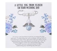 Yoljun Porte-clés ange gardien bleu, cadeau de baptême pour fille avec carte, pendentif ange gardien, porte-clés ange gardien pour mariées, filles, sœurs, amies