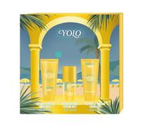 YOLO CANNES - Coffret Cadeau Bijou Plage - Brume Parfumée, Gel Douche & Lait Corps - Notes Amande, Coco, Vanille & Caramel - Rituel Parfumé Gourmand et Ensoleillé - Made in France