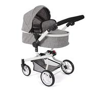 Yolo Poussette de poupée combinée 2 en 1 pour Enfants de 4 à 8 Ans, Gris Jean