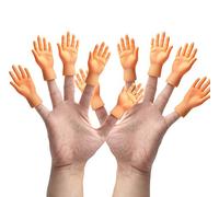 Yolococa Tiny Hands Petites Mains Marionnettes à Doigt Mains Gauche et Droite Tours de Magie pour Famille Ami Jeux Fête 10 Pieces