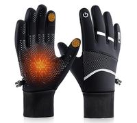 YOLONCE Gants de Cyclisme Coupe-Vent et Thermiques,Adulte Unisexe Anti-Choc et Anti-Dérapage Gant Vélo,Gants à éCran Tactile,à Doigt Complet Respirant Gant,pour Vélo,Course, Randonnée,Conduite,L