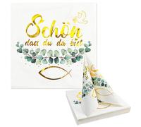YOLOUP Lot de 40 serviettes en papier pour confirmation, communion, baptême, confirmation, anniversaire, fête prénatale, 33 x 33 cm, pour filles et garçons