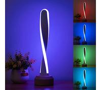 YOLUTRUO Lampe De Table Couleur, Chevet Chambre Avec Socle En Bois, Lumière d'Ambiance RGB 16 Couleurs 4 Modes Et Réglage La Luminosité Sur 5 Niveaux, Veilleuse Pour Usage Intérieur, (Y1)