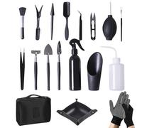 yolzhxe 18 Pièces Outils de Jardinage, Mini Outils de Jardin avec Sac de Rangement et Tapis de Rempotage, Portable Kit Jardinage für Gartenarbeit, Umtopfen, Sukkulenten, Pflanzenpflege
