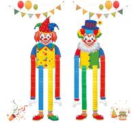yolzhxe 2 Pièces Décoration de Carnaval de Clow, Bannière Clown Suspendue pour Porte Murale, Papier Coloré de Cirque Bannière, pour Carnaval Fête Party Festivals et Les Fêtes de Cirque Décoration