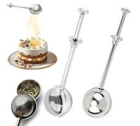 yolzhxe 2 Pièces Pince à Thé pour Thé en Vrac Boule a The, Acier Inoxydable Boule à The avec une Longue Poignée pour la Pâtisserie, la Farine, la Vanille et Divers Thés en Vrac
