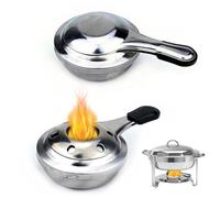 yolzhxe 2 Pièces Portable Bruleur Fondue, Brûleur D'alcool Mini Acier Inoxydable, Camping Réchaud à Alcool pour les Fondues en Plein air, le Camping, la Randonnée et les Pique Niques