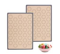 yolzhxe 2 Pièces Tapis de Cuisson, Tapis Macarons Patisserie Antiadhésif, Plaque Silicone Patisserie Antidérapant, pour Macaron Biscuits Pizza Pain Pâte, 42 x 29.5 cm