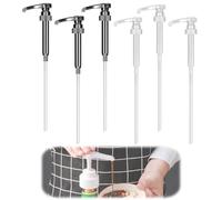 yolzhxe 6 Pièces Pompe Sirop Disponible, Réutilisable Distributeur Sirop pour Flacons de 500 ML et 1000 ML, Syrup Pump avec 6 Tuyaux, Distributeur Sirop pour Liquides en Bouteille, Blanc et Noir