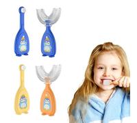 yolzhxe Brosse à Dents en Forme de U pour Enfants, Bébé avec Tête en Silicone, Nettoyage des Dents Massage Shaped Toothbrush Kids des Gencives pour les Gencives Bébés Prise Facile, 2 à 6 ans