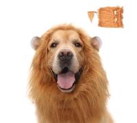 yolzhxe Deguisement Chien avec Oreilles, Réglable Lion Mane Perruque pour Chien, Marron Clair Taille L Criniere de Lion Crinière pour Halloween, Noël et Les Fêtes de Jeux de Rôle