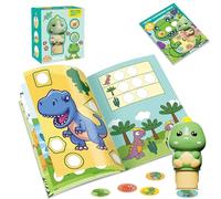 yolzhxe Estampeuse à Autocollants, Gommette Enfant, Bloc d'Activités de 24 Pages avec 200 Autocollants, pour Cadeau d'anniversaire et Noël pour Garçons et Filles de 3 4 5 6 Ans, Dinosaure