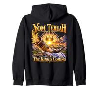 Yom Teruah The King is Coming Shofar Biblique Feast Hébreu Sweat à Capuche