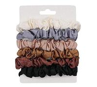 Yomaido Lot de 6 chouchous fins en satin de soie pour femmes et filles, petits supports de queue de cheval qui ne cassent pas pour cheveux fins/épais, bouclés et fins (multicolore, taille unique)