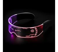 Yomaido Lunettes à visière LED Cyberpunk 7 couleurs fluorescentes pour Halloween, cosplay, bar, club, fête, cadeau pour fille et garçon