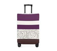yomeeaaaa Housse de bagage de voyage vintage à rayures et fleurs violettes, anti-rayures, élastique, lavable, 48,3 à 53,3 cm, Floral-020jim3086, XL(29-32in)
