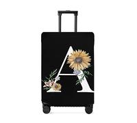 yomeeaaaa Housse de bagage de voyage vintage avec lettre A, tournesol anti-rayures, élastique, lavable, 55,9 à 63,5 cm, Tournesol jim2440, XL(29-32in)