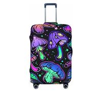 yomeeaaaa Housse de protection de voyage élastique pour coffre de 48,3 à 81,3 cm, motif champignons psychédéliques lumineux, taille XL, Noir , XL(29-32in)