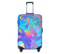 yomeeaaaa Housse de protection élastique pour bagage de voyage motif champignons magiques pour hallucination 48,3 à 81,3 cm, Noir , S(18-21in)