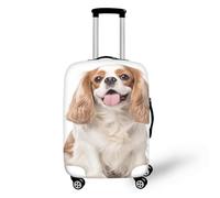 yomeeaaaa Housses de bagage Halloween tête de mort rétro squelette fleur anti-poussière anti-rayures housse 45,7 à 81,3 cm pour bagages à roulettes, randonnée, vacances, Épagneul King Charles,