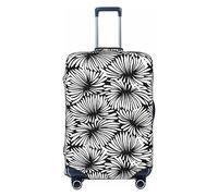 yomeeaaaa Latar Belakang Bunga Jambon Housse de protection lavable à roulettes pour bagages, housses de bagages pour fermeture éclair et boucle 53,3 cm, Latar Belakang Bunga Hitam, S(18-21in)