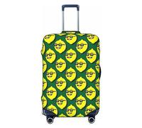 yomeeaaaa Latar Belakang Bunga Jambon Housse de protection lavable à roulettes pour bagages, housses de bagages pour fermeture éclair et boucle 53,3 cm, Citron avec verres, M(22-24in)
