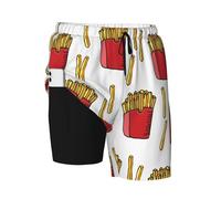 yomeeaaaa Maillot de bain pour homme avec doublure de compression à séchage rapide, Nourriture pour frites, M