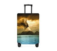 yomeeaaaa Volcano Ocean Housse de bagage de voyage, Volcano Equateur Explosion Anti-rayures Élastique Housses de bagage pour protection, Housses de bagages lavables 55,9 à 63,5 cm, Volcano