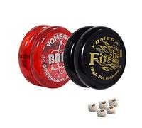 Yomega 2 Legendary Spinners The Original Yo-Yo with Brain and Fireball Transaxle Yo-Yo for Beginners, Intermediate and Professionals-Includes 5 Extra Strings (Fireball-Brain-Black-Red)