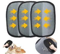 Yomi Pet Hair Remover Glove - Double-Sided Reusable Grooming Mitt for Cats, Dogs, Furniture, Car - Washable Deshedding Tool (3PCS)