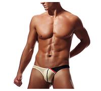 Yomie Hommes Slips Strings Taille Basse Respirant Confortable Soie De Glace Culottes U Convexe T-Back Thong Briefs
