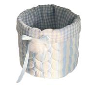 Yominerr 1PC Panier de Rangement en Tissu Doux pour Bureau Boîte de Rangement pour Chambre Cylindre de Rangement en Tissu pour Chambre Organisation du Désordre Panier de Rangement en Tissu Rayé