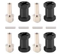 Yominerr 4 Pièces 12 mm Adaptateur D'Entraînement de Moyeu de Roue Hexagonale 20 mm Coupleur de Combinateur D'Extension pour 1/10 RC Voiture Chenille SCX10 D90, Noir