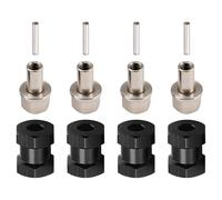 Yominerr 4 Pièces Adaptateur D'Entraînement de Moyeu de Roue Hexagonale de 12 mm Coupleur de Combinateur D'Extension de 15 mm pour Voiture 1/10 RC Chenille SCX10 D90, Noir