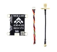 Yominerr 5.8G 2W VTX avec Antenne à Aiguille Interne SMA 2000mW 64CH Émetteur Vidéo FPV PAL/NTSC Support OSD pour Drone RC FPV